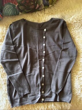 Classic Button-Front Cardigan in Brown